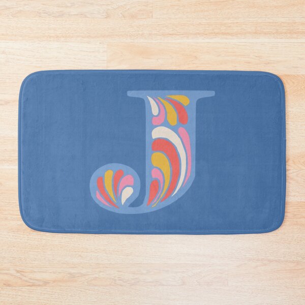 Item preview, Letter J Fancy Monogram Hippie Initial Blue designed and sold by everything4eva.