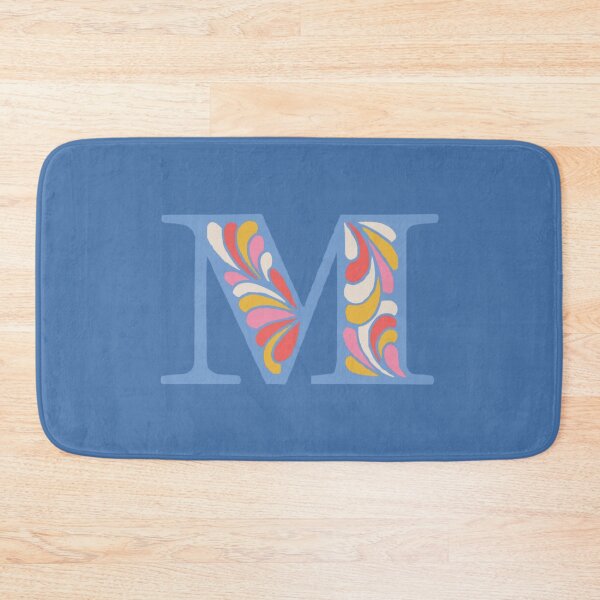 Item preview, Letter M Fancy Monogram Hippie Initial Blue designed and sold by everything4eva.