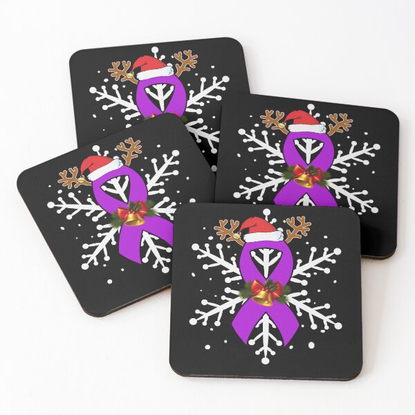 Item preview, Alzheimers Awareness Snowflakes Christmas Santa Hat Alzheimers Awareness Purple Ribbon Warrior Support designed and sold by OtiliaNikolaus.
