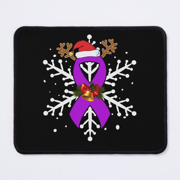 Item preview, Alzheimers Awareness Snowflakes Christmas Santa Hat Alzheimers Awareness Purple Ribbon Warrior Support designed and sold by OtiliaNikolaus.