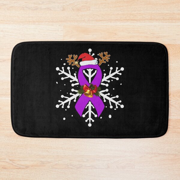 Item preview, Alzheimers Awareness Snowflakes Christmas Santa Hat Alzheimers Awareness Purple Ribbon Warrior Support designed and sold by OtiliaNikolaus.