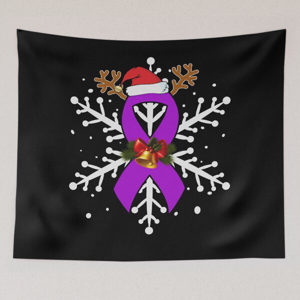 Item preview, Alzheimers Awareness Snowflakes Christmas Santa Hat Alzheimers Awareness Purple Ribbon Warrior Support designed and sold by OtiliaNikolaus.
