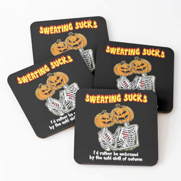 Item preview, Sweating Sucks Skeleton Halloween Couple Skeleton Pumpkin designed and sold by leshiarivers.