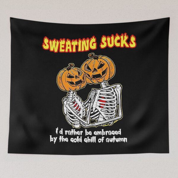 Item preview, Sweating Sucks Skeleton Halloween Couple Skeleton Pumpkin designed and sold by leshiarivers.
