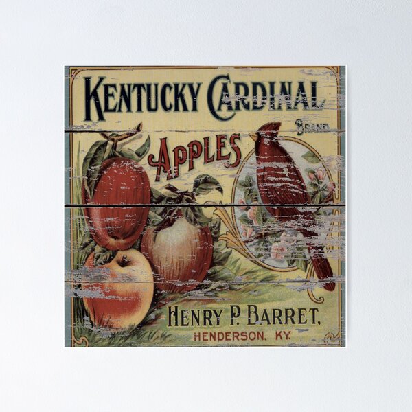 Item preview, dark academia orchard retro advertisement red cardinal french country apple designed and sold by LEILA ART SPACE.