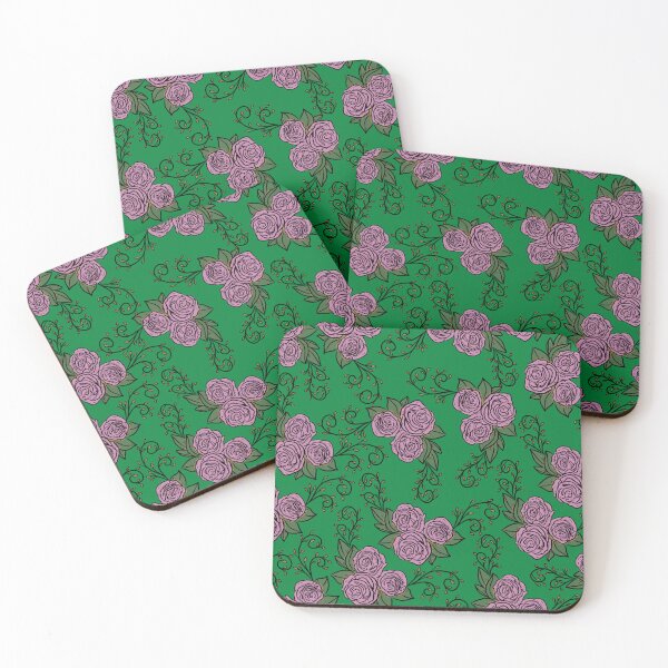 Item preview, Vintage Pink Rose Floral Pattern On Green designed and sold by GraphicsClub.