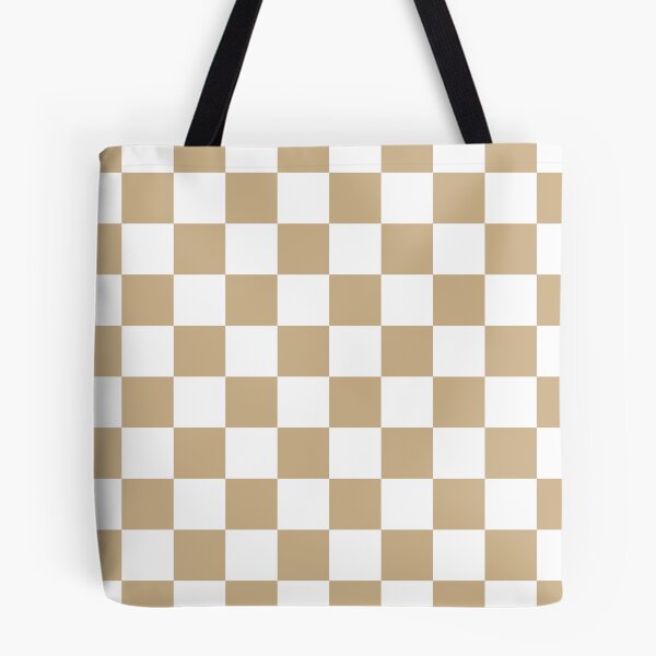 Item preview, Tan and white square checkered pattern. Chessboard. Checkerboard. Check pattern designed and sold by Opalaeo.