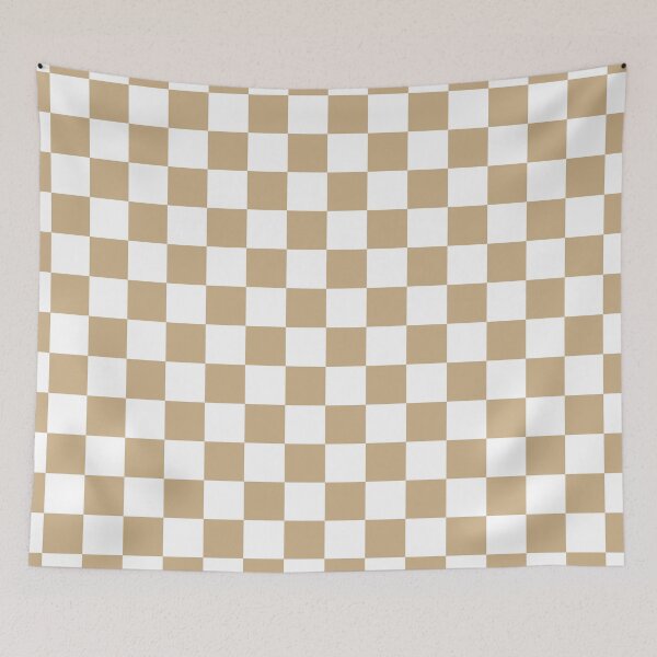 Item preview, Tan and white square checkered pattern. Chessboard. Checkerboard. Check pattern designed and sold by Opalaeo.