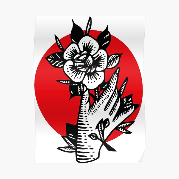 Rose - tattoo design Poster