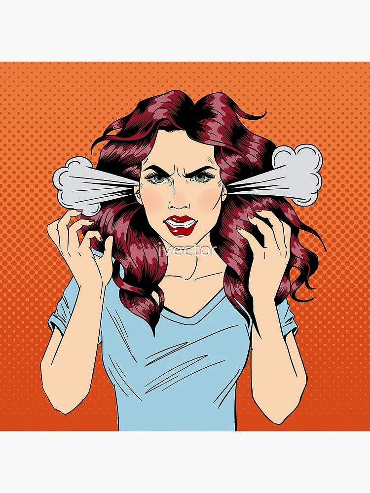 Premium Vector  Vector illustration of angry infuriated woman in retro pop  art comic style negative emotions