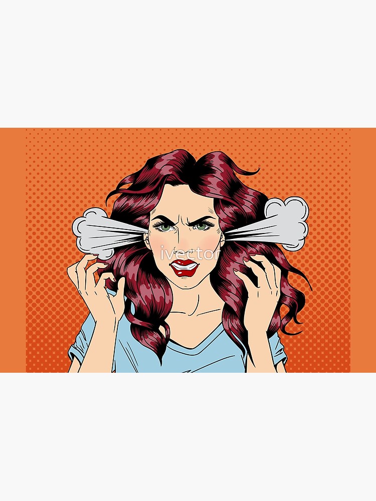 Angry woman furious girl negative emotions Vector Image