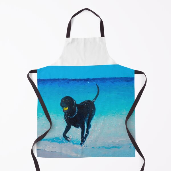 Item preview, Black Labrador Retriever - beach painting designed and sold by MatsonArtDesign.