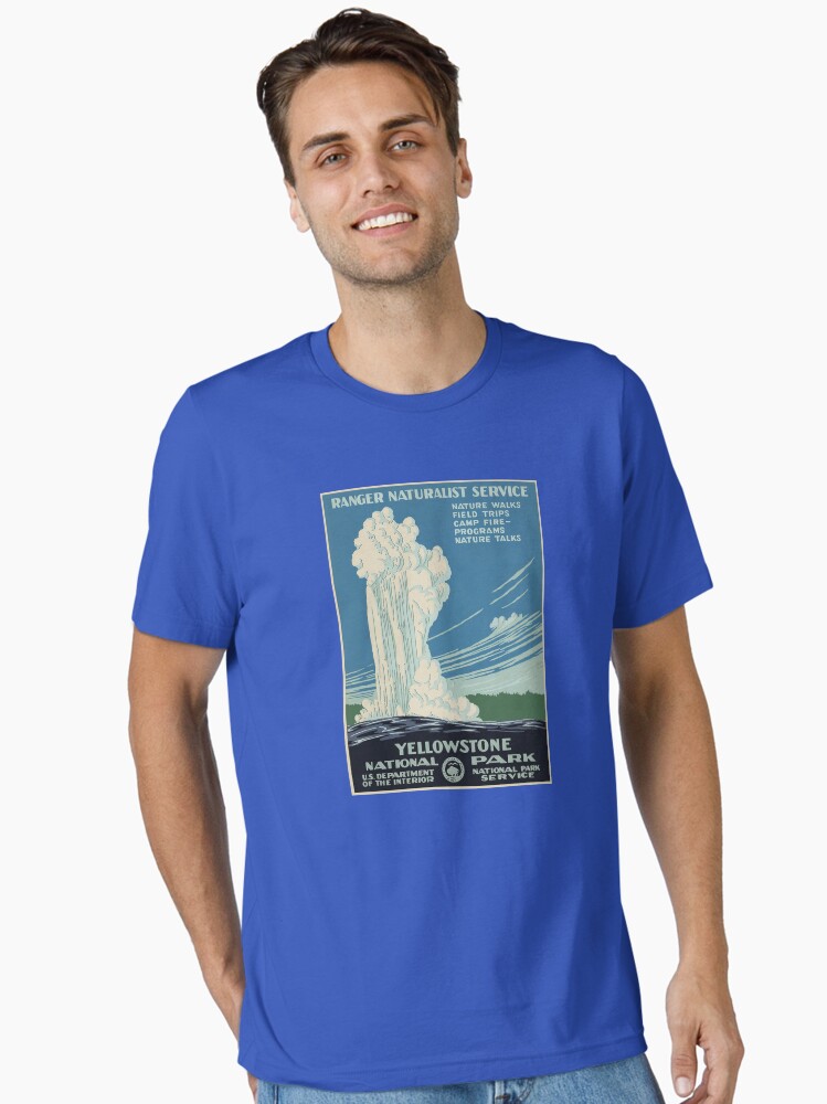 Vintage Ranger Naturalist Service Yellowstone National Park Old Faithful  Essential T-Shirt