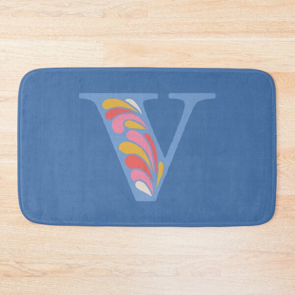 Item preview, Letter V Fancy Monogram Hippie Initial Blue designed and sold by everything4eva.