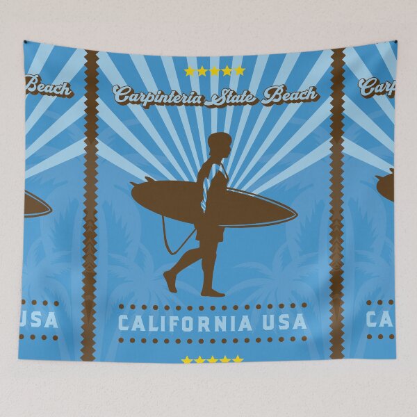 Item preview, Carpinteria State Beach Retro Surfer designed and sold by LanikaiBeach.