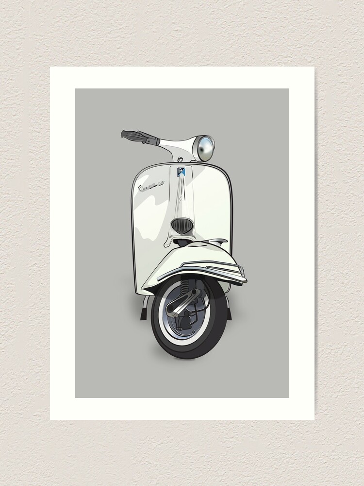 Alternate view of Vintage Vespa 150 - White Art Print