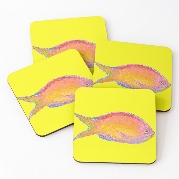 Item preview, Tropical fish on yellow background designed and sold by MatsonArtDesign.