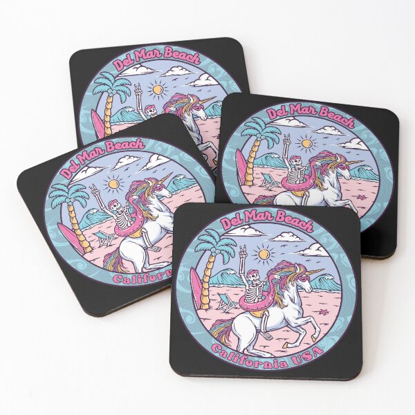 Item preview, Del Mar Beach Skeleton Unicorn designed and sold by LanikaiBeach.