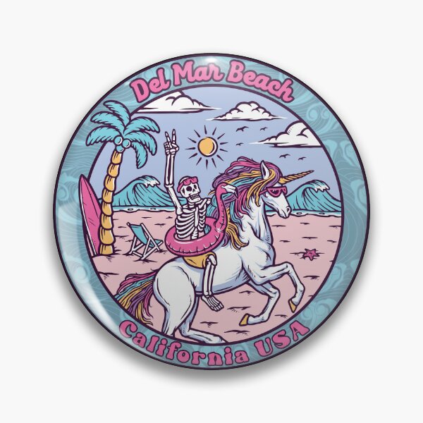 Item preview, Del Mar Beach Skeleton Unicorn designed and sold by LanikaiBeach.