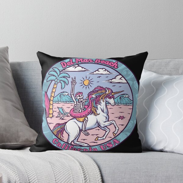 Item preview, Del Mar Beach Skeleton Unicorn designed and sold by LanikaiBeach.