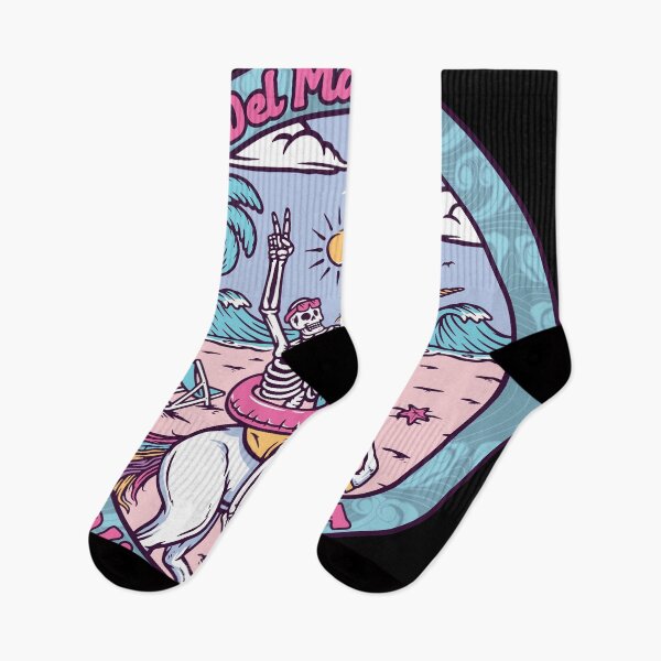 Item preview, Del Mar Beach Skeleton Unicorn designed and sold by LanikaiBeach.