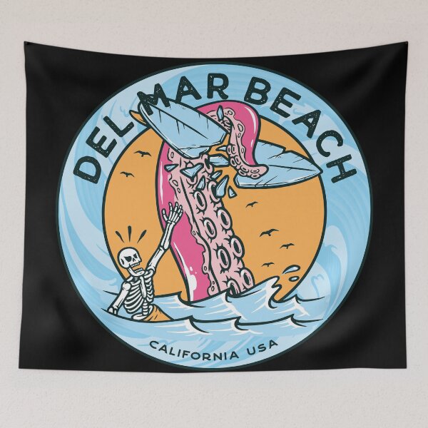 Item preview, Del Mar Beach Tentacle Surfboard  designed and sold by LanikaiBeach.