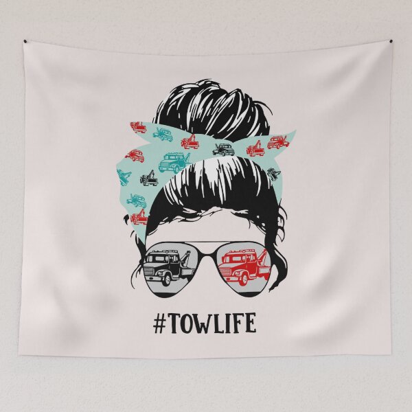 Item preview, Tow Wife Life Messy Bun Messy Bun Hair Bandana Sunglasses designed and sold by Makebashington.