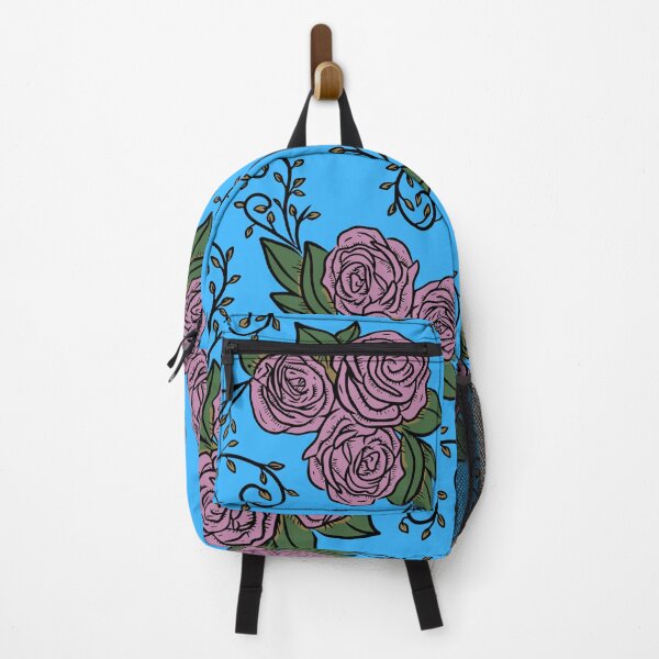 Item preview, Vintage Pink Rose Floral Pattern On Blue designed and sold by GraphicsClub.