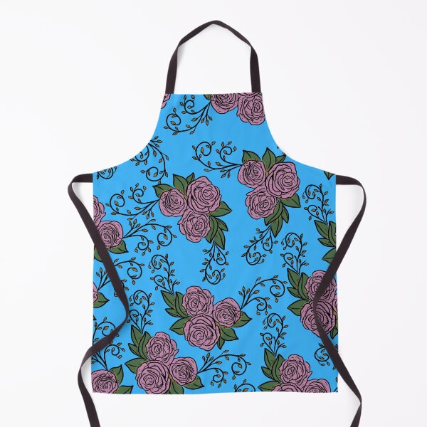 Item preview, Vintage Pink Rose Floral Pattern On Blue designed and sold by GraphicsClub.