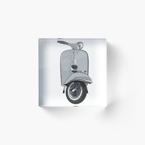 Vintage Vespa 150 - Grey Acrylic Block