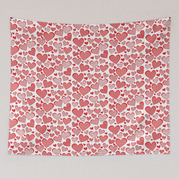 Item preview, Red Patterned Hearts designed and sold by tanyadraws.
