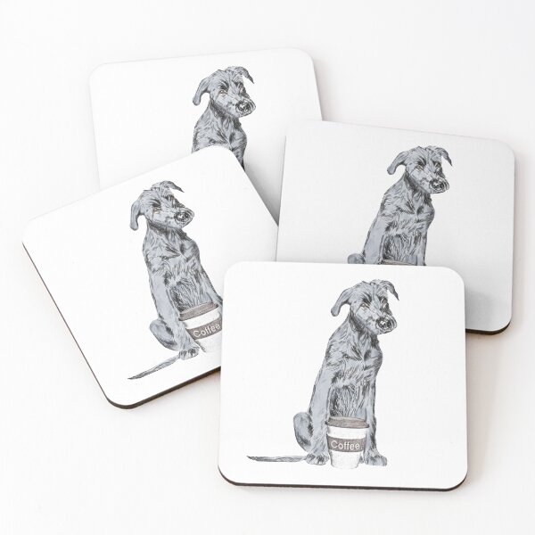 Item preview, Irish Wolfhound With Coffee Cup designed and sold by NikkiBear67.