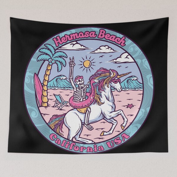Item preview, Hermosa Beach Skeleton Unicorn designed and sold by LanikaiBeach.