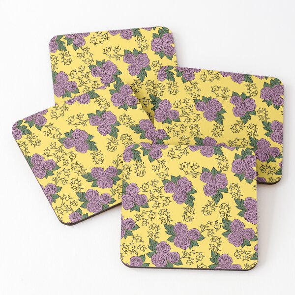 Item preview, Vintage Pink Rose Floral Pattern On Yellow designed and sold by GraphicsClub.