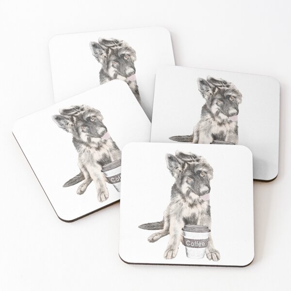 Item preview, German Shepard With Coffee Cup designed and sold by NikkiBear67.