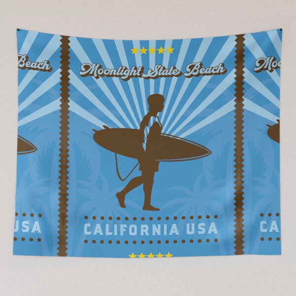 Item preview, Moonlight State Beach Retro Surfer designed and sold by LanikaiBeach.