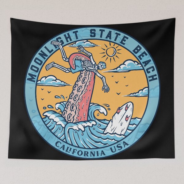 Item preview, Moonlight State Beach Skeleton Tentacle designed and sold by LanikaiBeach.