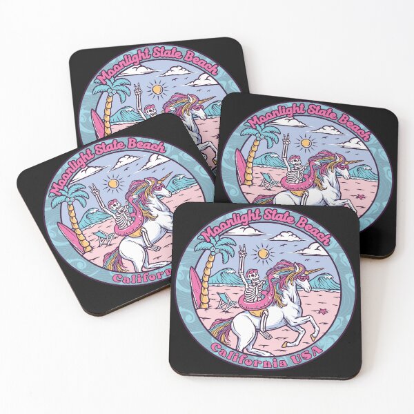 Item preview, Moonlight State Beach Skeleton Unicorn designed and sold by LanikaiBeach.