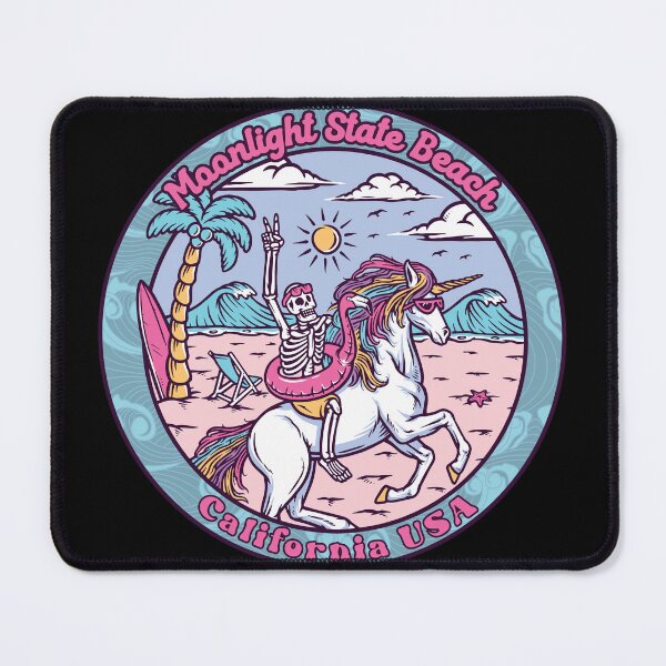 Item preview, Moonlight State Beach Skeleton Unicorn designed and sold by LanikaiBeach.