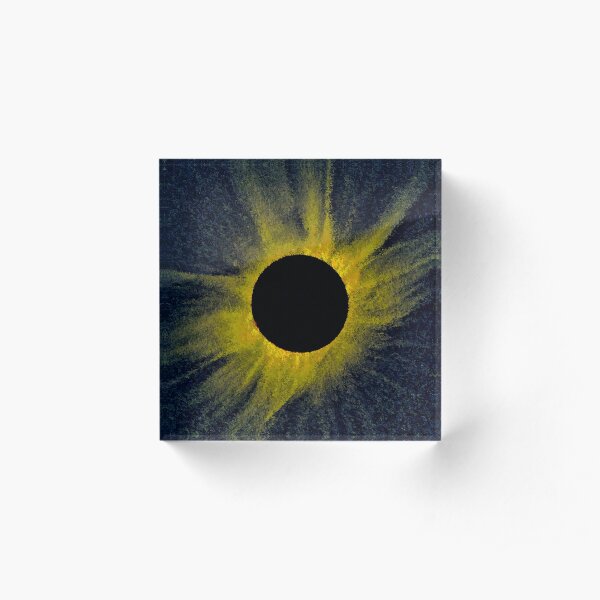 Total Eclipse of the Sun Generative Astronomical Art Acrylic Block