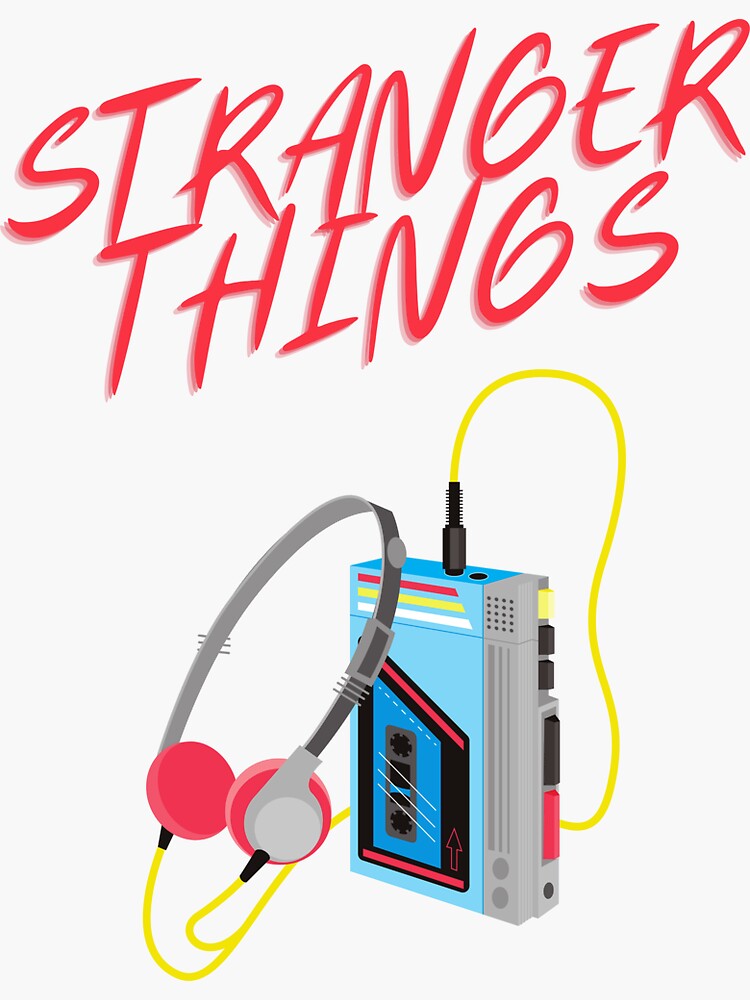 "Stranger things Old Cassette player 90s" Sticker for Sale by