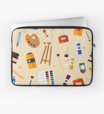 Tools and Materials for Creativity and Painting Seamless Pattern Laptop Sleeve