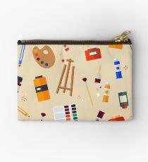 Tools and Materials for Creativity and Painting Seamless Pattern Studio Pouch