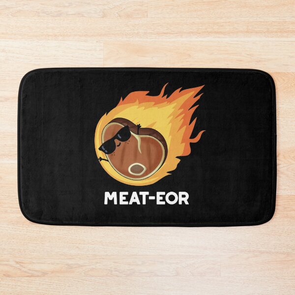 Item preview, Meat-eor Funny Steak Puns (Dark BG) designed and sold by punnybone.