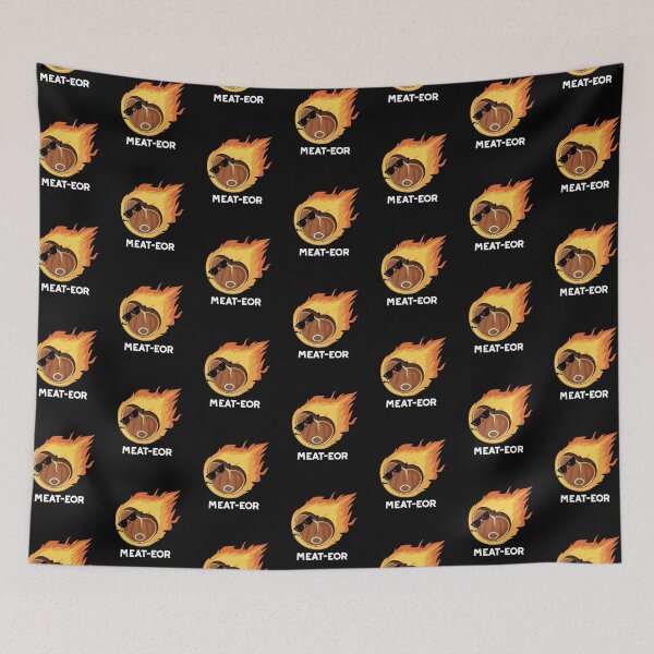 Item preview, Meat-eor Funny Steak Puns (Dark BG) designed and sold by punnybone.