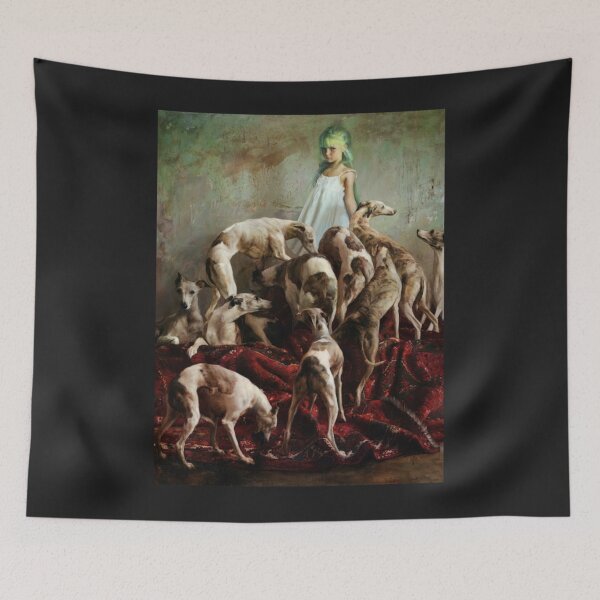 Item preview, Little Woman Surrounded by Dogs designed and sold by LuisBauer10.