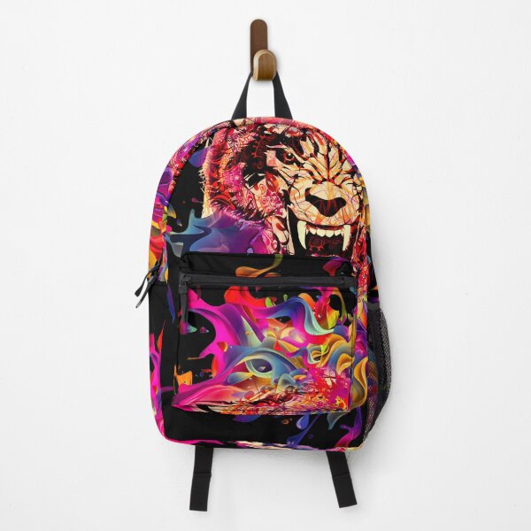 Item preview, Tiger and Woman's Face on Abstract Background designed and sold by Gota-30.