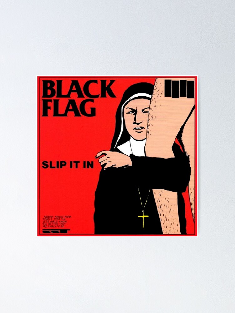 "Slip It In Black Logo and Flag" Poster for Sale by gregspringer