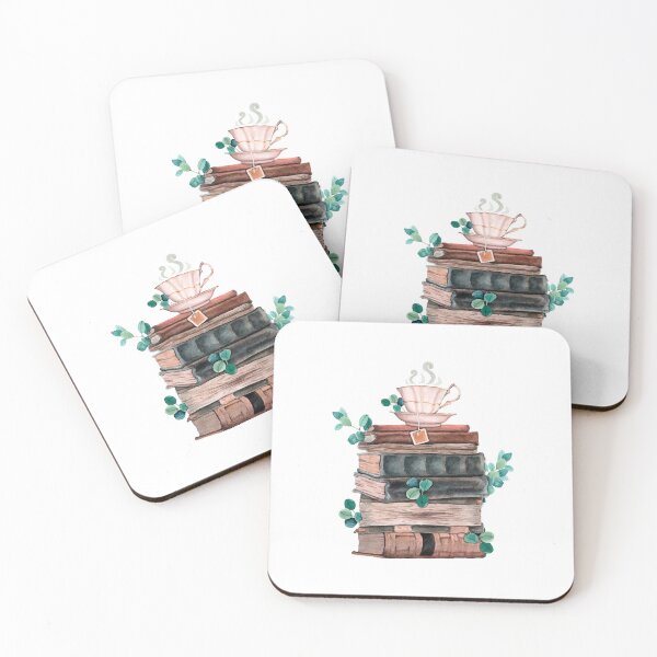 Item preview, Bookstack with Green Leaves and Cup designed and sold by Pavnud.