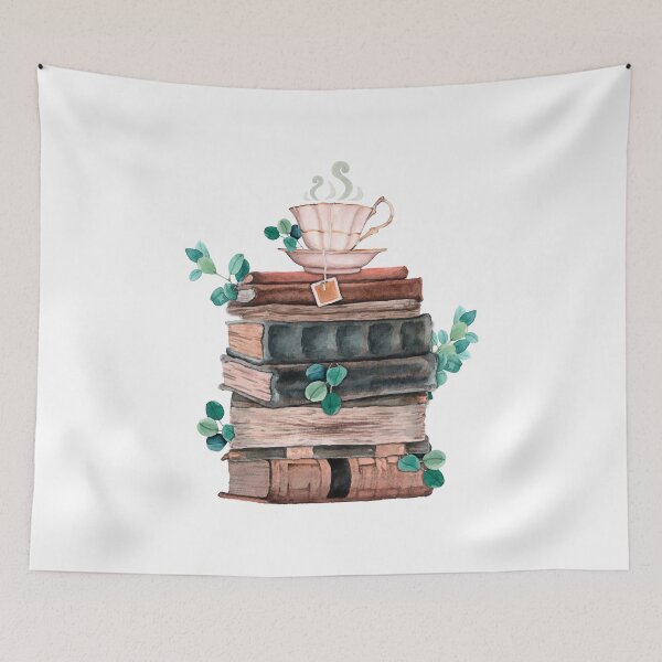 Item preview, Bookstack with Green Leaves and Cup designed and sold by Pavnud.